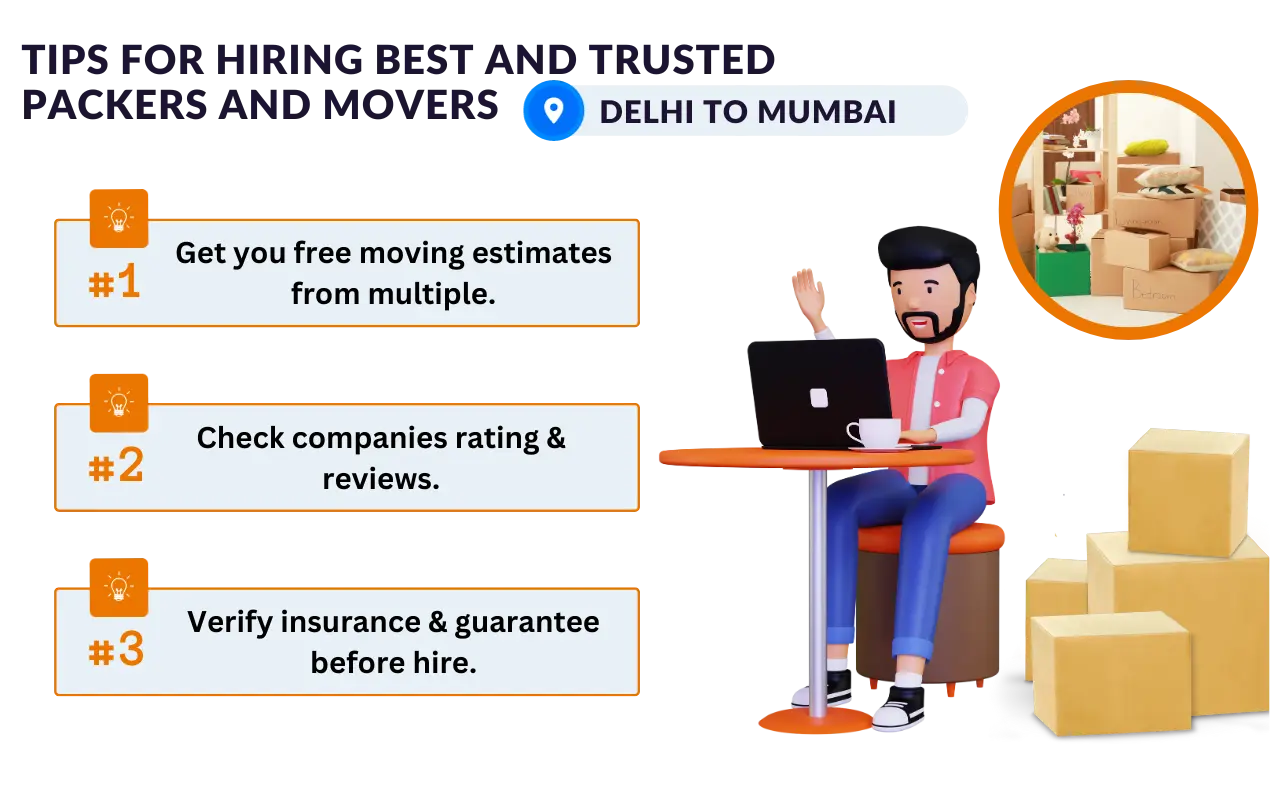 Tips for Hiring Best and trusted Packers and Movers Delhi to Mumbai